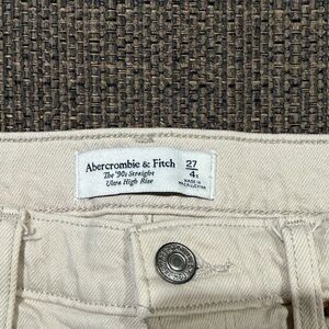 Abercrombie & Fitch Cream Straight Leg Pants